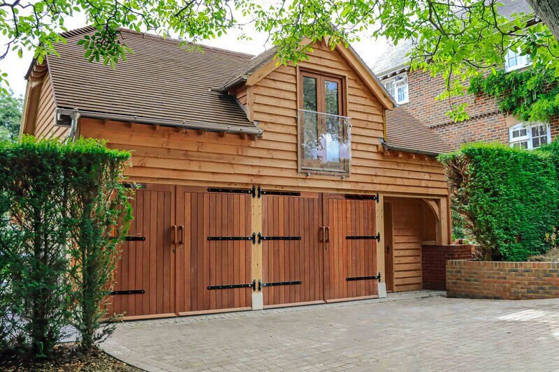 2 Bay Oak Garage with Annex Above